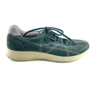 Hotter Women's US 7.5 Shoes Teal Suede Bike Toe Lace Up Low Top Casual Sneaker